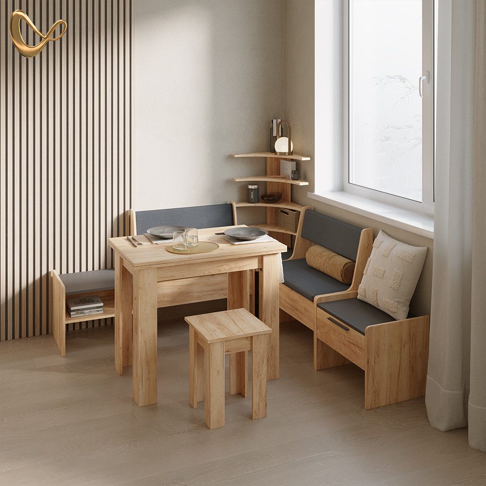 Livinity® Eckregal Tiberio, Sandeiche, 43.5 x 37 cm, 1-tlg.