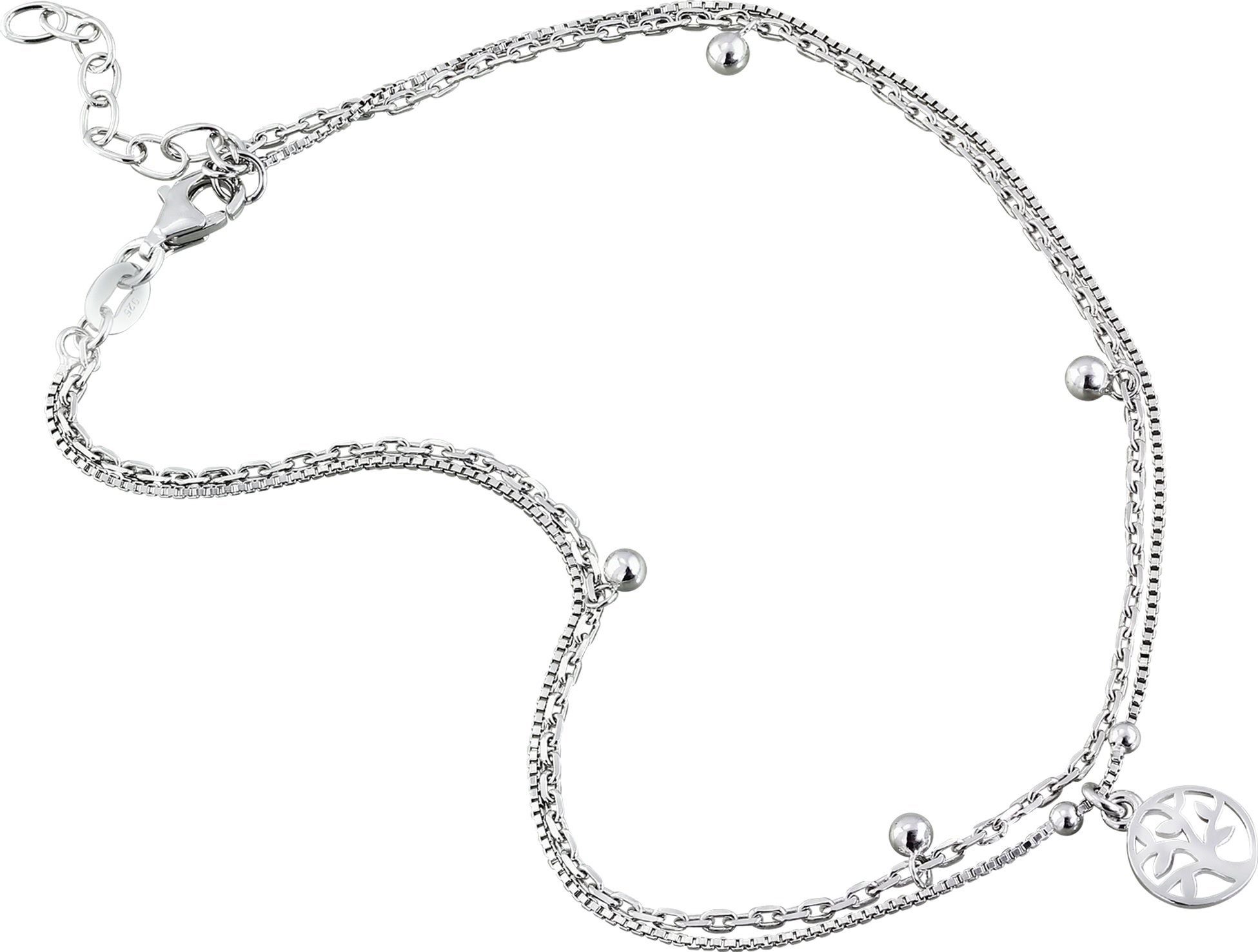 SilberDream Fußkette mit Anhänger SilberDream Lebensbaum Fußkette Damen, Damen Fußkette Lebensbaum aus 925 Sterling Silber, Farbe: silber