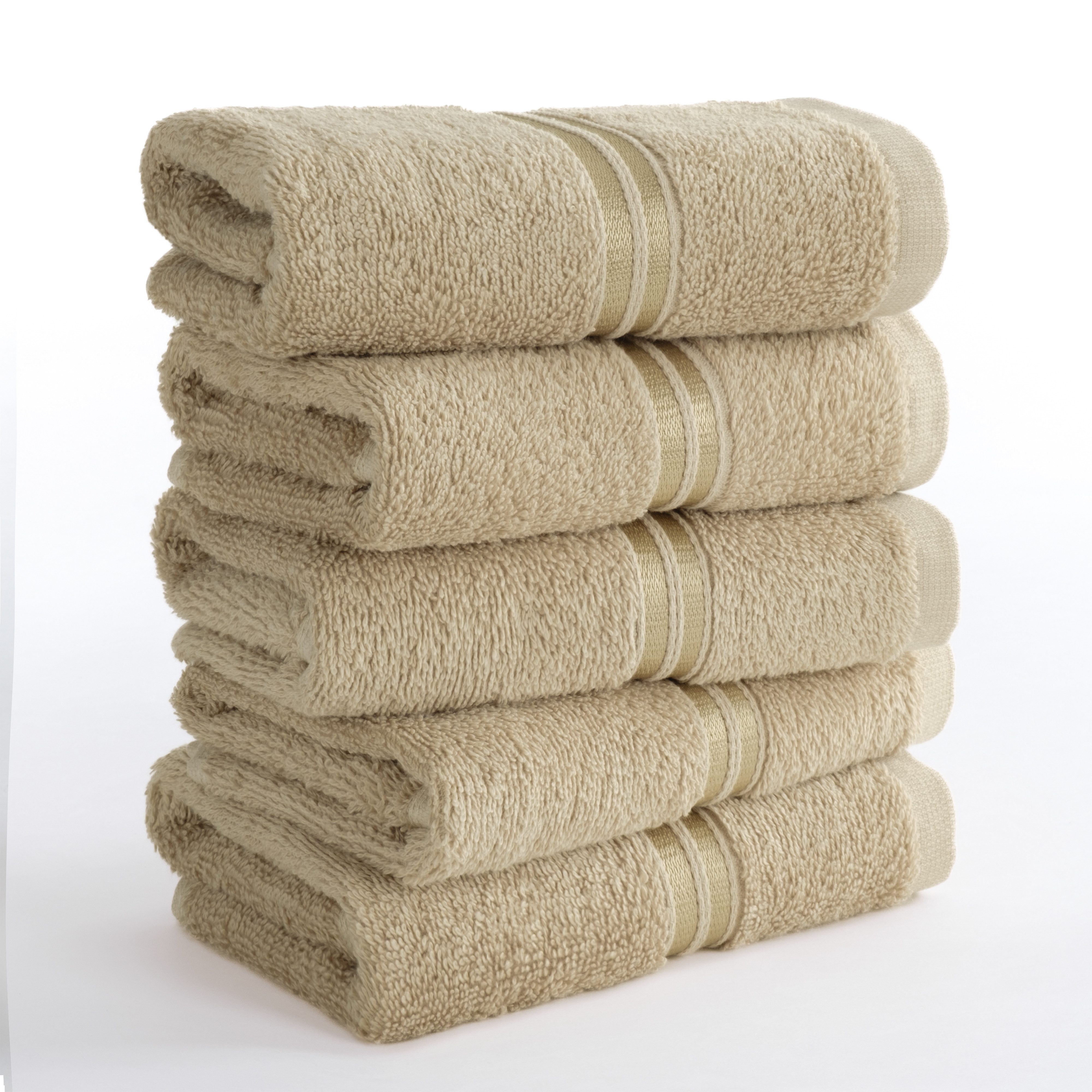HAMMETEX Gästehandtücher 5er Set, 30x50 cm, weich & saugstark, 100% Baumwolle, Frottier (5-St), mit Bordüre, einfarbig, Schlaufe, 100% Baumwolle Frottee