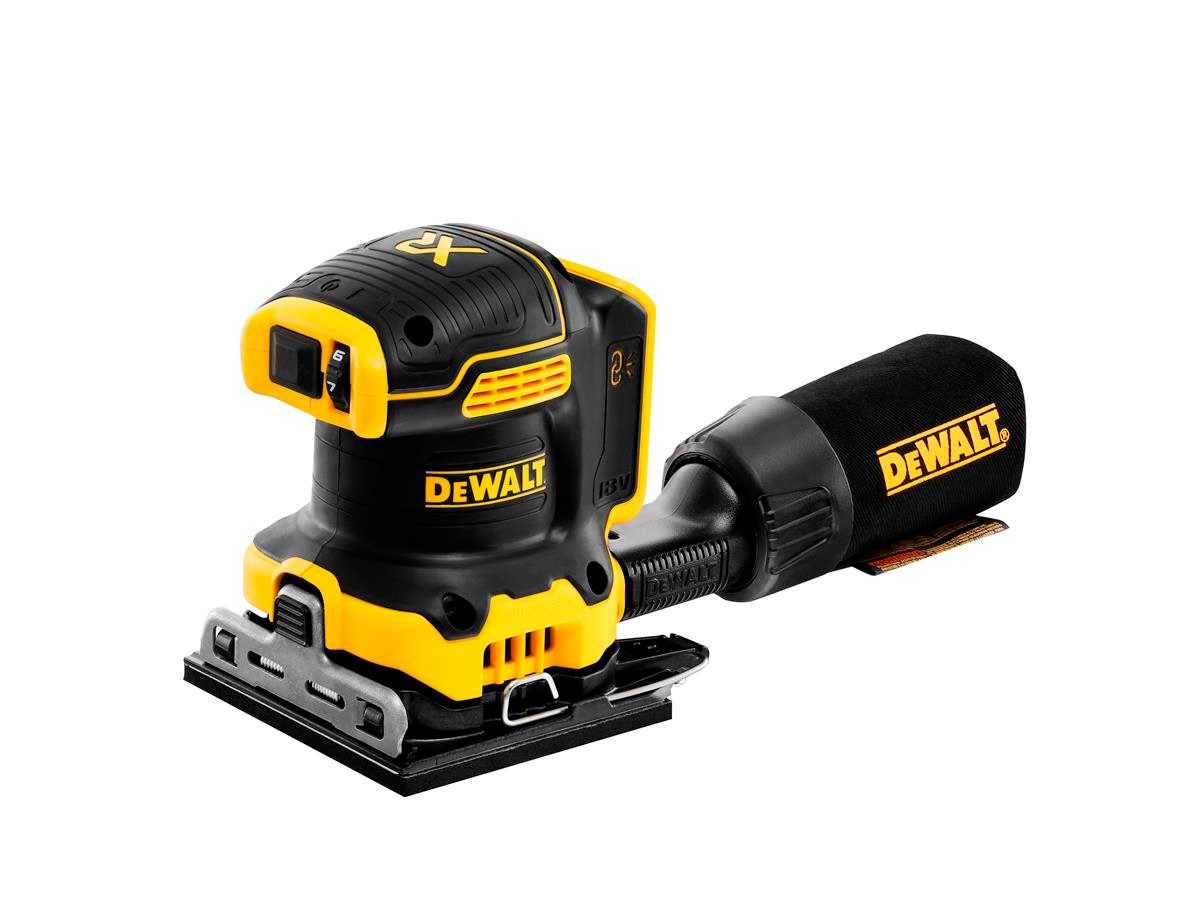 DeWalt Vibrationsschleifer,18 V,Basisv., max. 13500 U/min, 27000 U/min, ohne Akku und Ladegerät, inkl. Staubfangsack, in T STAK-Box ll