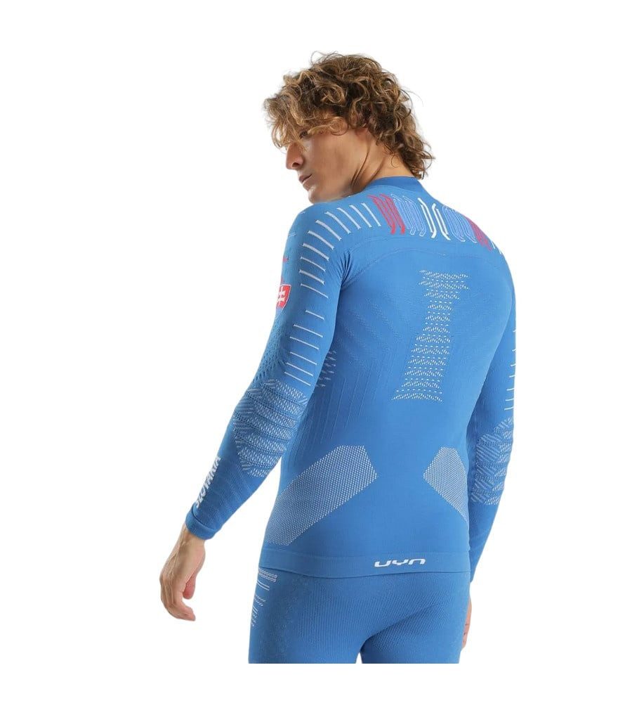 UYN Langarmshirt Natyon 3.0 Slowakei/Slovakia Turtle Neck enganliegend Unterwäsche blau