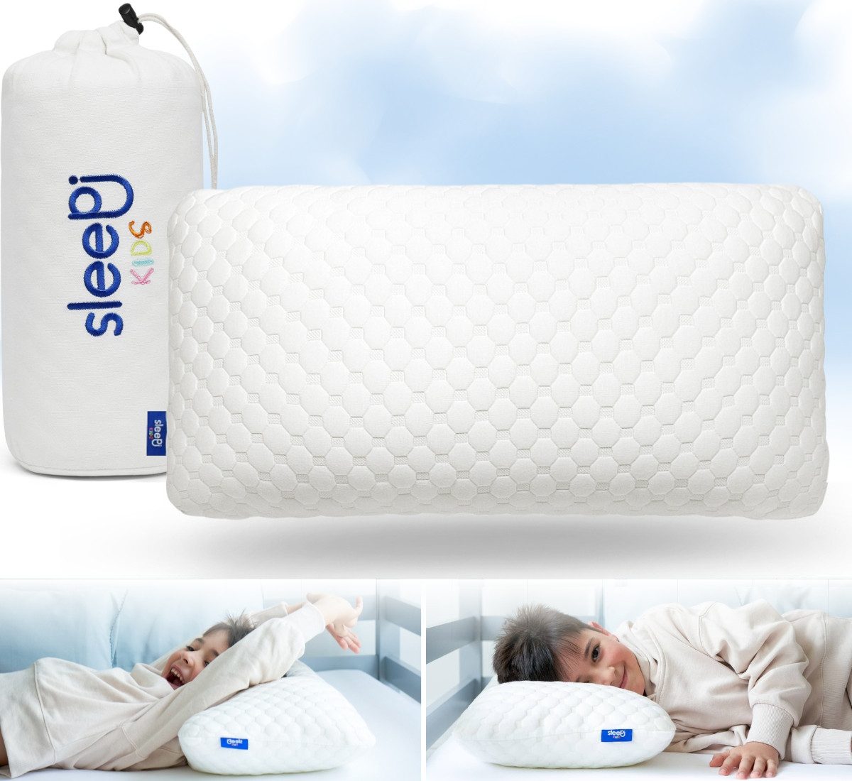 SLEEPI Kopfkissen Kids Cloud, Füllung: Schaumstoffwürfel, günstig online kaufen