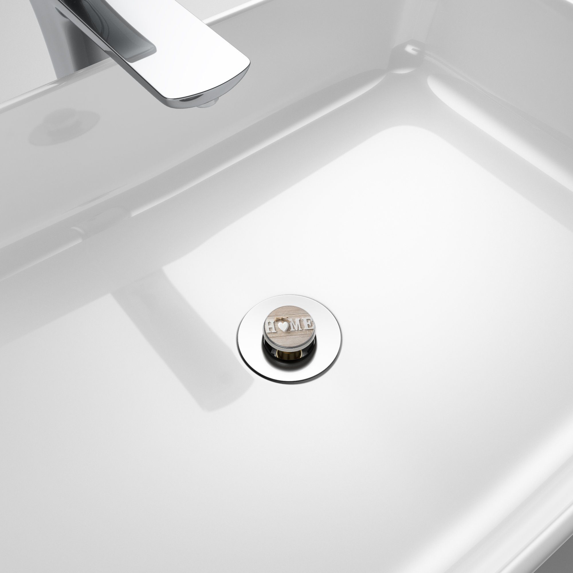 Thumbnail - Sanilo Waschbeckenstöpsel Pop-Up Home, hochwertig, universell, mit Motiv, 100% wasserdicht