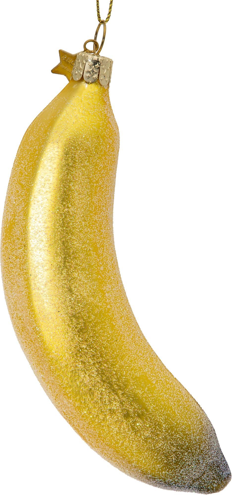 Figur Banane Weihnachtsbaum Glas SIKORA BS545 Anhänger Christbaumschmuck