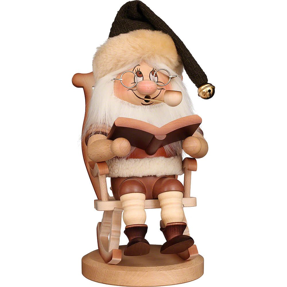 Christian Ulbricht Räuchermännchen Set Wichtel im Schaukelstuhl mit Kamin (31,5cm) Räuchermann von Chris
