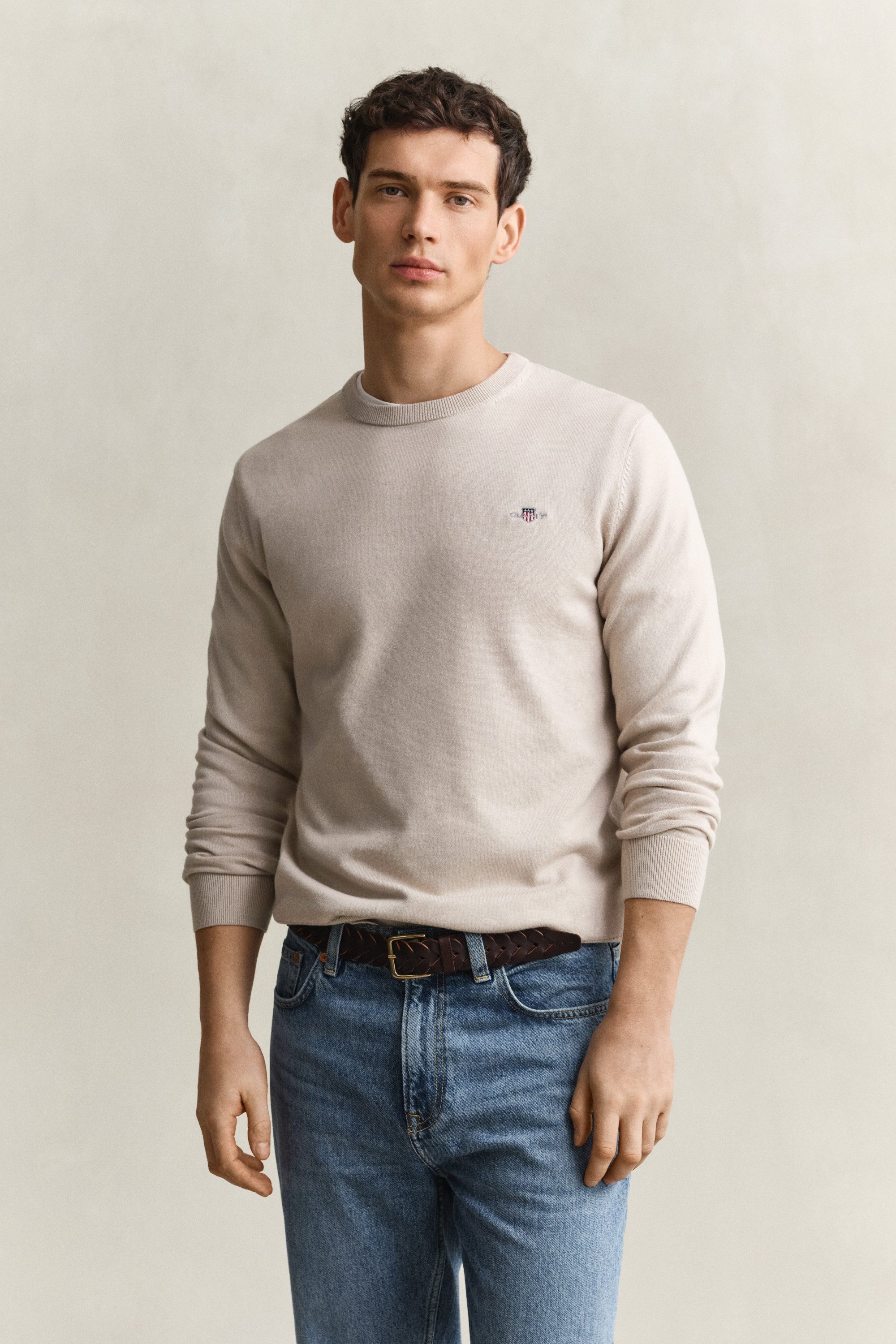 Gant Rundhalspullover CLASSIC COTTON Regular fit mit Rundhalsausschnitt