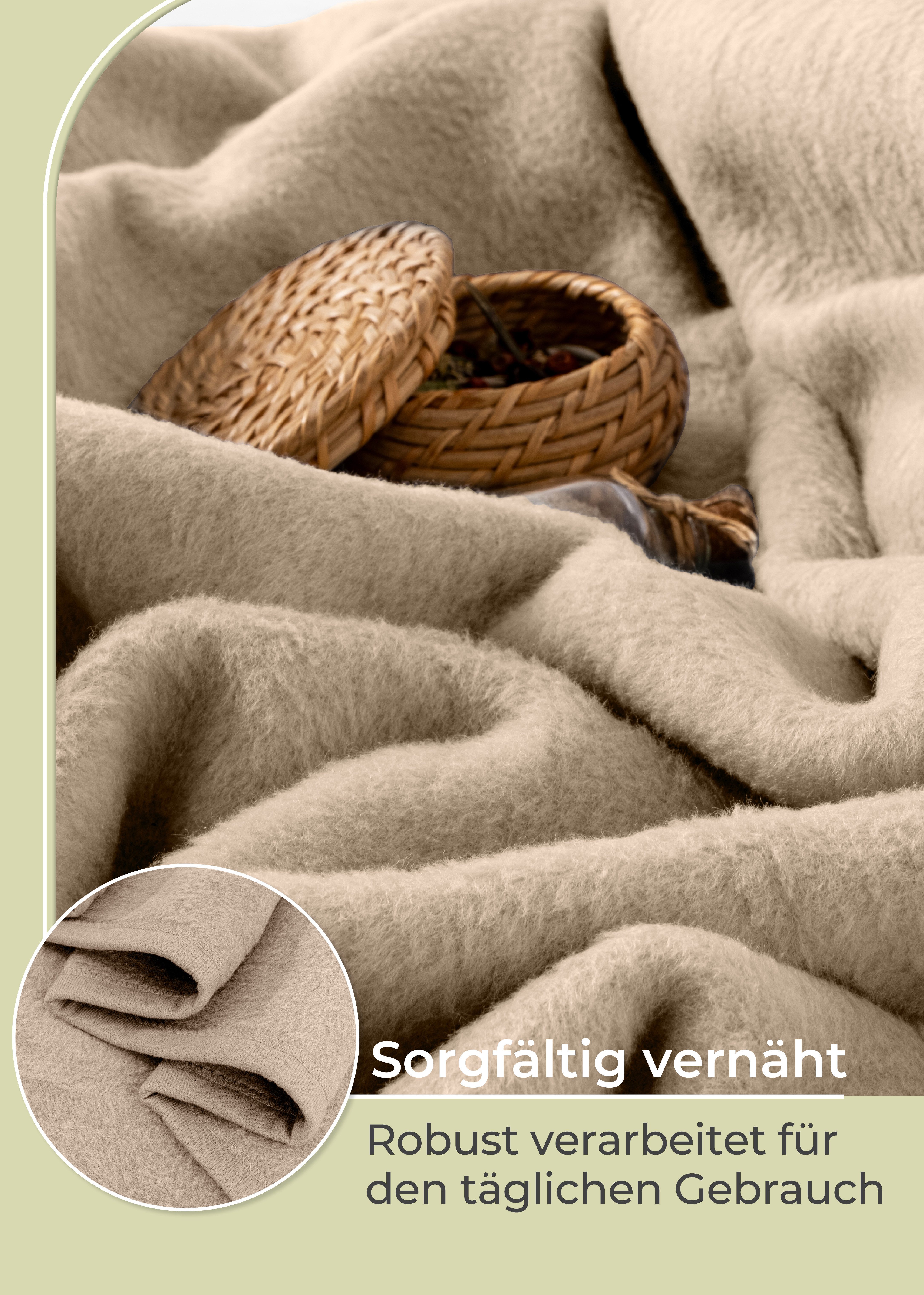 Wohndecke Wohndecke aus Baumwolle - Kuscheldecke, Baumwolldecke -, Laynenburg, Decke als Sofa-decke, Couchdecke, Wolldecke aus Baumwollmix – Bild 5 von 5