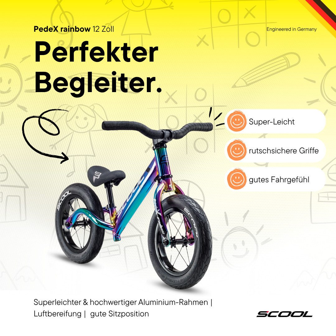 S’COOL Laufrad pedeX rainbow - Laufrad, ab 1 Jahr 12 Zoll