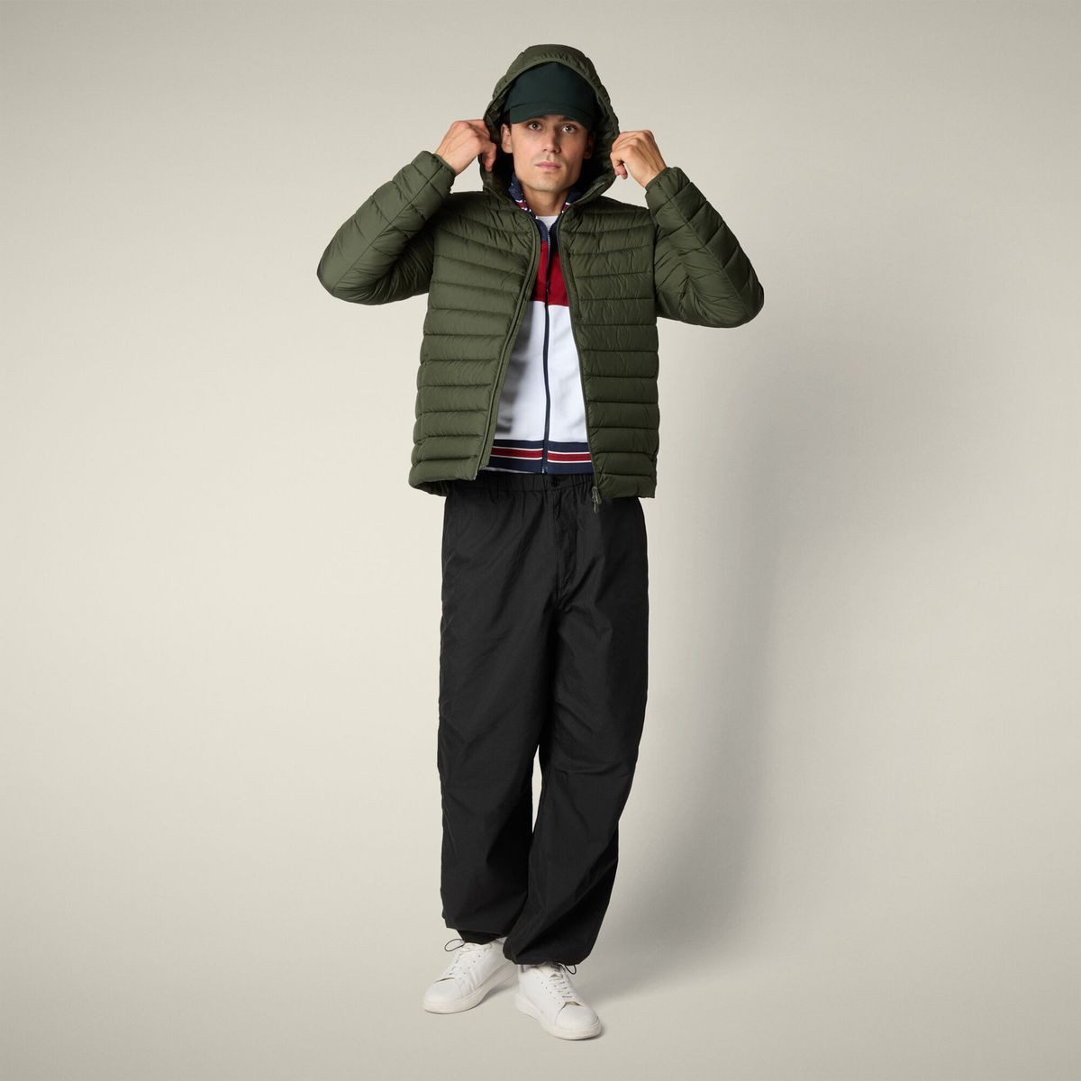 SAVE THE DUCK Steppjacke Juncus Vielseitige, wasserabweisende Herrenjacke aus recyceltem Material mit