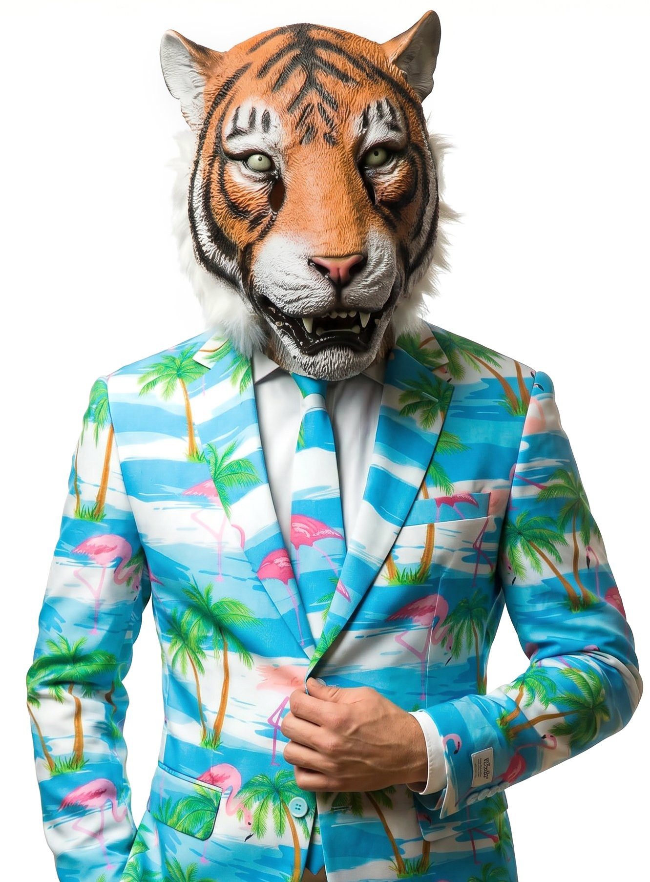Metamorph Verkleidungsmaske Sibirischer Tiger, Realistisch gestaltete Vollmaske