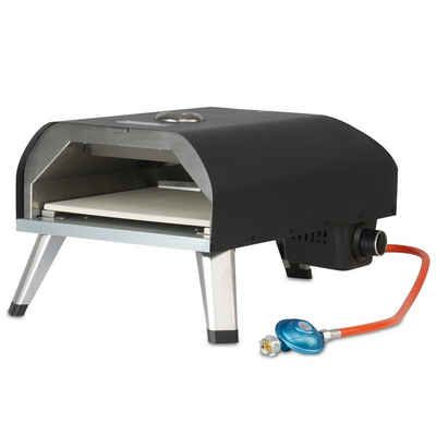 BBQ-Toro Gas-Pizzaofen Gas Pizzaofen mit Thermometer, mobiler Pizza Ofen, 4 kW mit Pizzastein, Pizzaofen inkl. Pizzastein