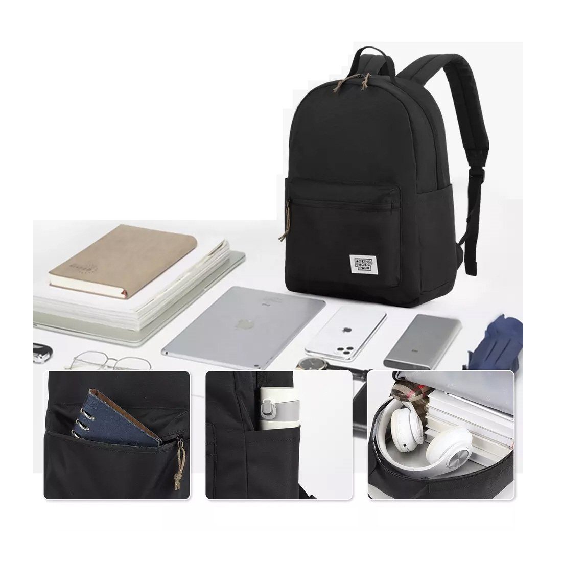 Aoking Freizeitrucksack Schulrucksack Sportrucksack (grau), Cityrucksack günstig online kaufen