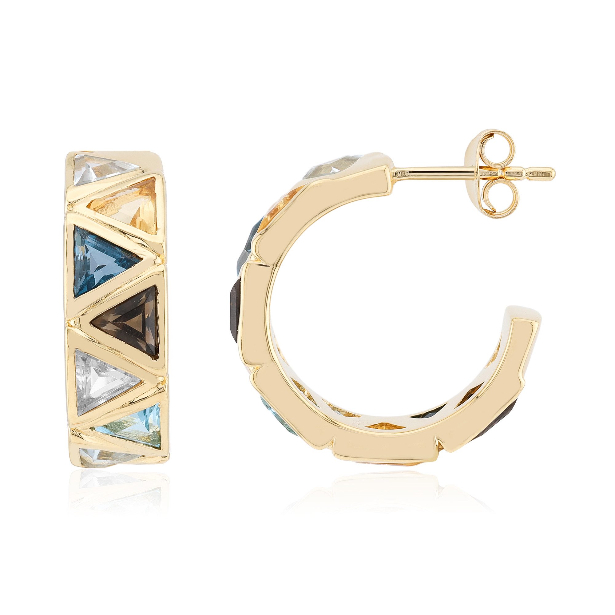 Cavill Ohrring-Set Cavill 925er Sterlingsilber Ohrringe, 4,88 ct bunter Topas, vergoldet (2-tlg)