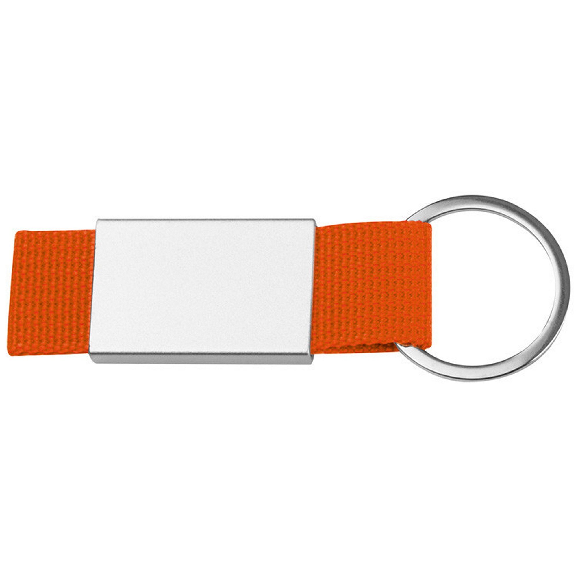 Macma Schlüsselanhänger Schlüsselanhänger mit orangen Stoffbändchen