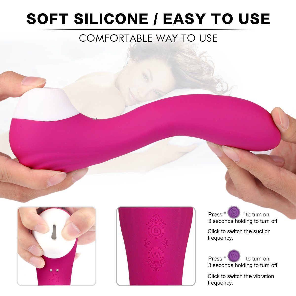S-Hand Doppel-Vibrator Vibrator SCREAMING Wasserdicht, Stimulator 2-tlg) Klitoris Nipple Suction (Packung