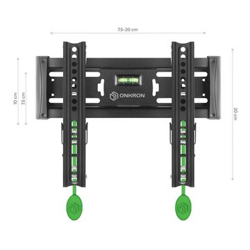 ONKRON TV Wandhalterung 17'' - 43'' Zoll Wand Halterung neigbar 15° TV-Wandhalterung, (bis 43,00 Zoll, TV Wandhalterung neigbar, TV Wandhalterung neigbar, bis zu 36,4 kg Last, VESA 75x75-200x200 mm, schlankes Profil)