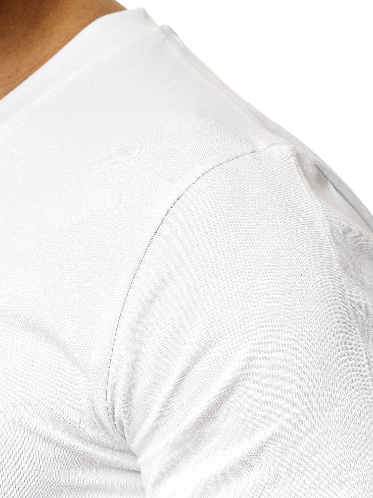 OneRedox T-Shirt 1308C (Shirt Tee, Weiss 1-tlg) Polo Casual Kurzarmshirt Fitness Freizeit