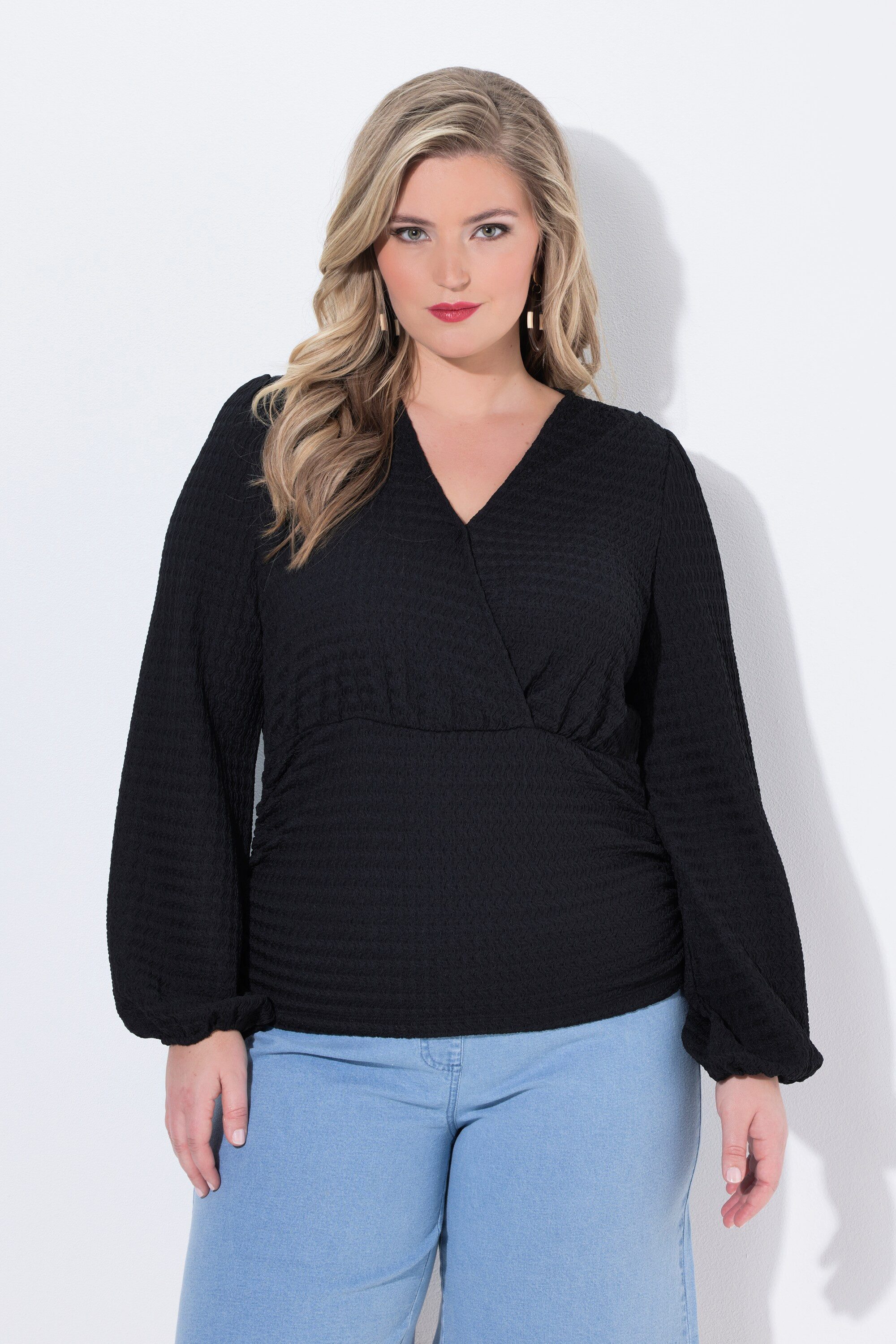 T-Shirt T-Shirt bequeme Passform Strukturjersey