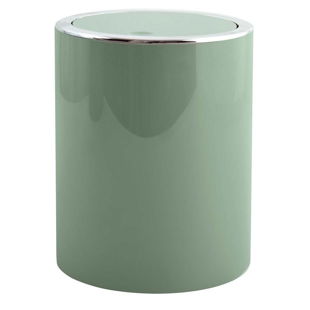 Kosmetikeimer KAMAKA, eleganter Abfalleimer mit Schwingdeckel, für Küche, Bad, Büro, in angesagten Trendfarben, 6 L, basil grün