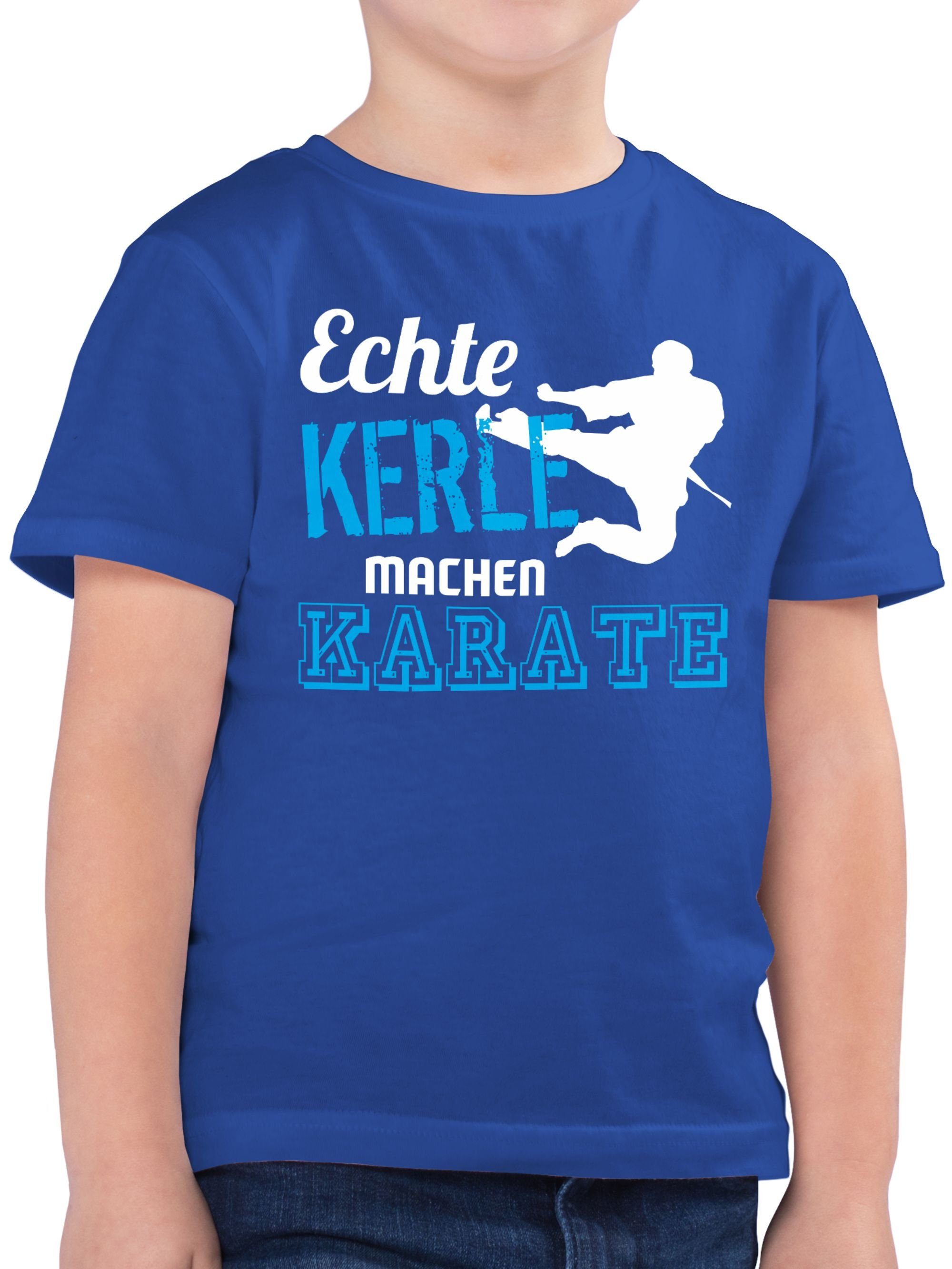 Shirtracer T-Shirt Echte Kerle machen Karate Kinder Sport Kleidung 3 Royalblau