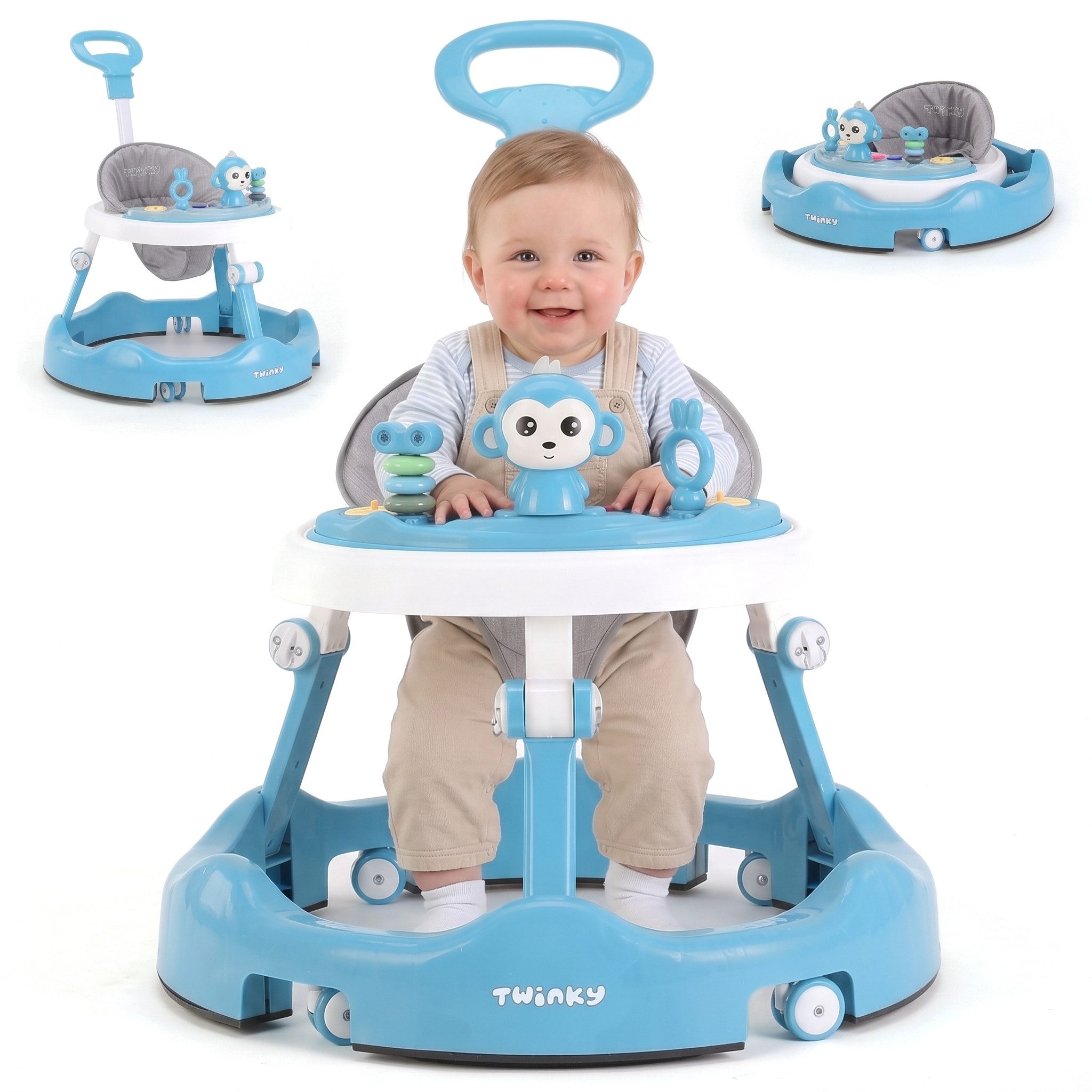 TWINKY Lauflernhilfe für Baby - Klappbarer Lauflernwagen mit Schiebegriff, (Bedienungsanleitung für Babywalker)