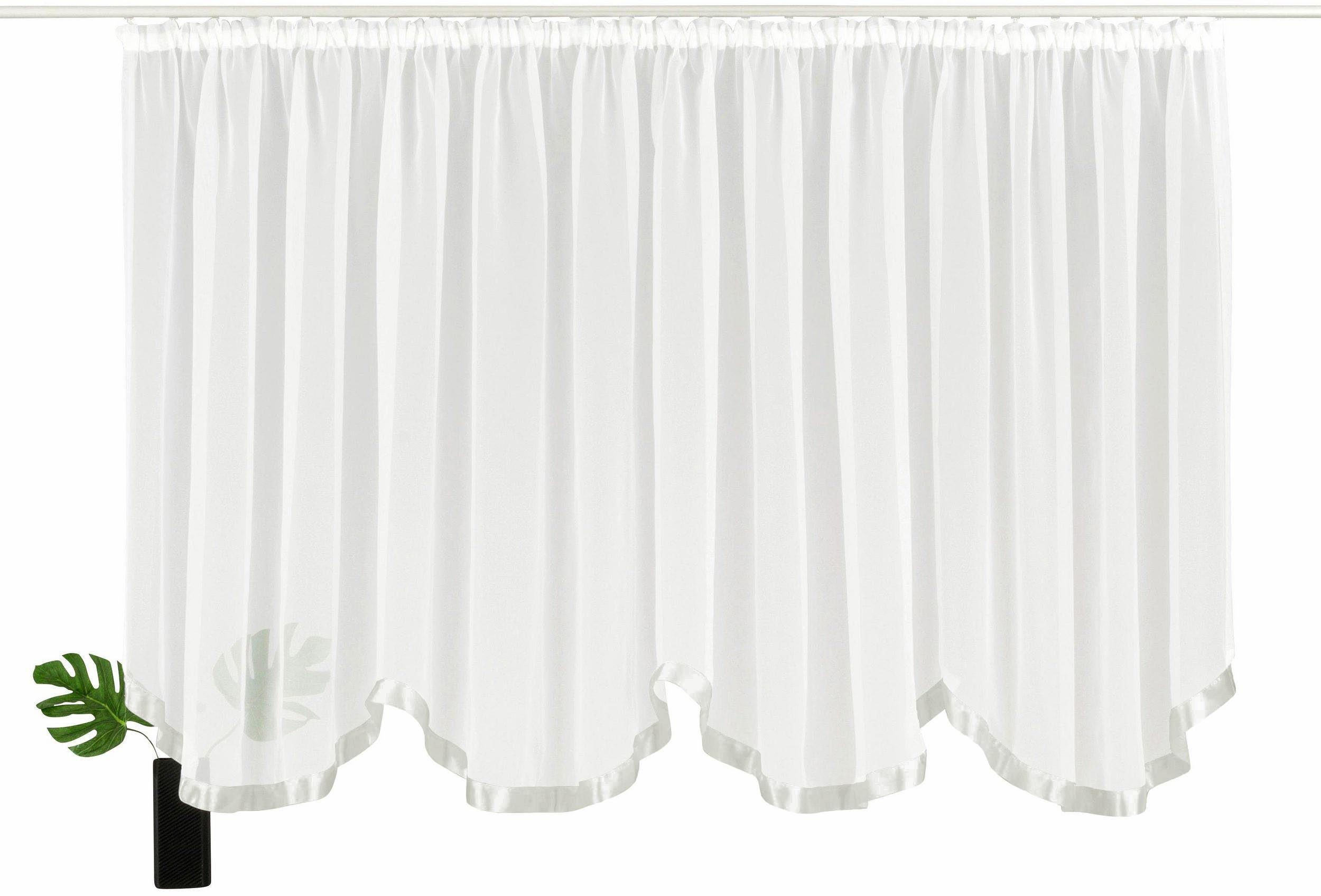 Polyester dunkelbeige transparent, (1 my Bogenstore Voile, home, St), Transparent Kräuselband Eby,