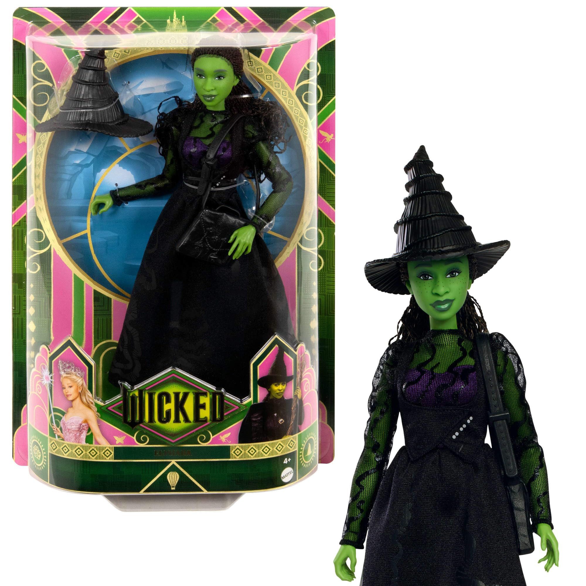 Mattel® Anziehpuppe Wicked Elphaba, Bewegliche Modepuppe zum Kinofilm Wicked mit langen geflochtenen Haare
