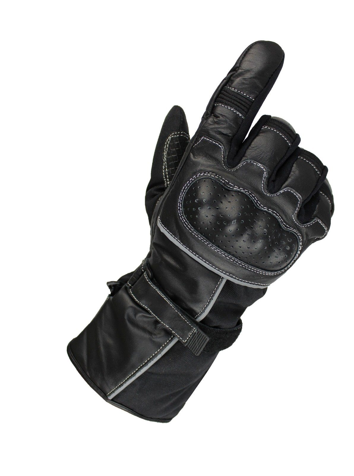 Biker Alpha Custom Winddicht Handschuhe Material + Winter Handschuhe + + Funktion) Racing Wasserdicht Motorradhandschuhe Atmungsaktiv Schwarz für Speeds (Touchscreen Reflektierende
