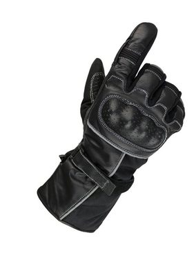 Alpha Speeds Motorradhandschuhe Biker Handschuhe Racing Custom Handschuhe für Winter Schwarz (Touchscreen Funktion) Wasserdicht + Winddicht + Atmungsaktiv + Reflektierende Material