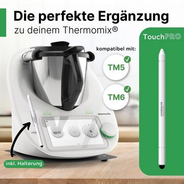 Leckerhelfer - automatisch Lecker Küchenmaschinen Zubehör-Set TouchPRO + Halterung – passend für den Thermomix TM6, TM5 Display, Zubehör für Thermomix TM6 und TM5
