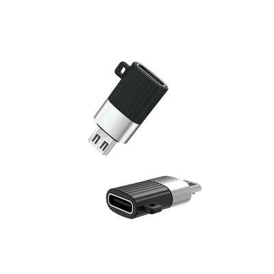XO XO USB Adapter Micro USB Stecker auf USB-C Buchse Typ C Adapter Smartphone-Adapter