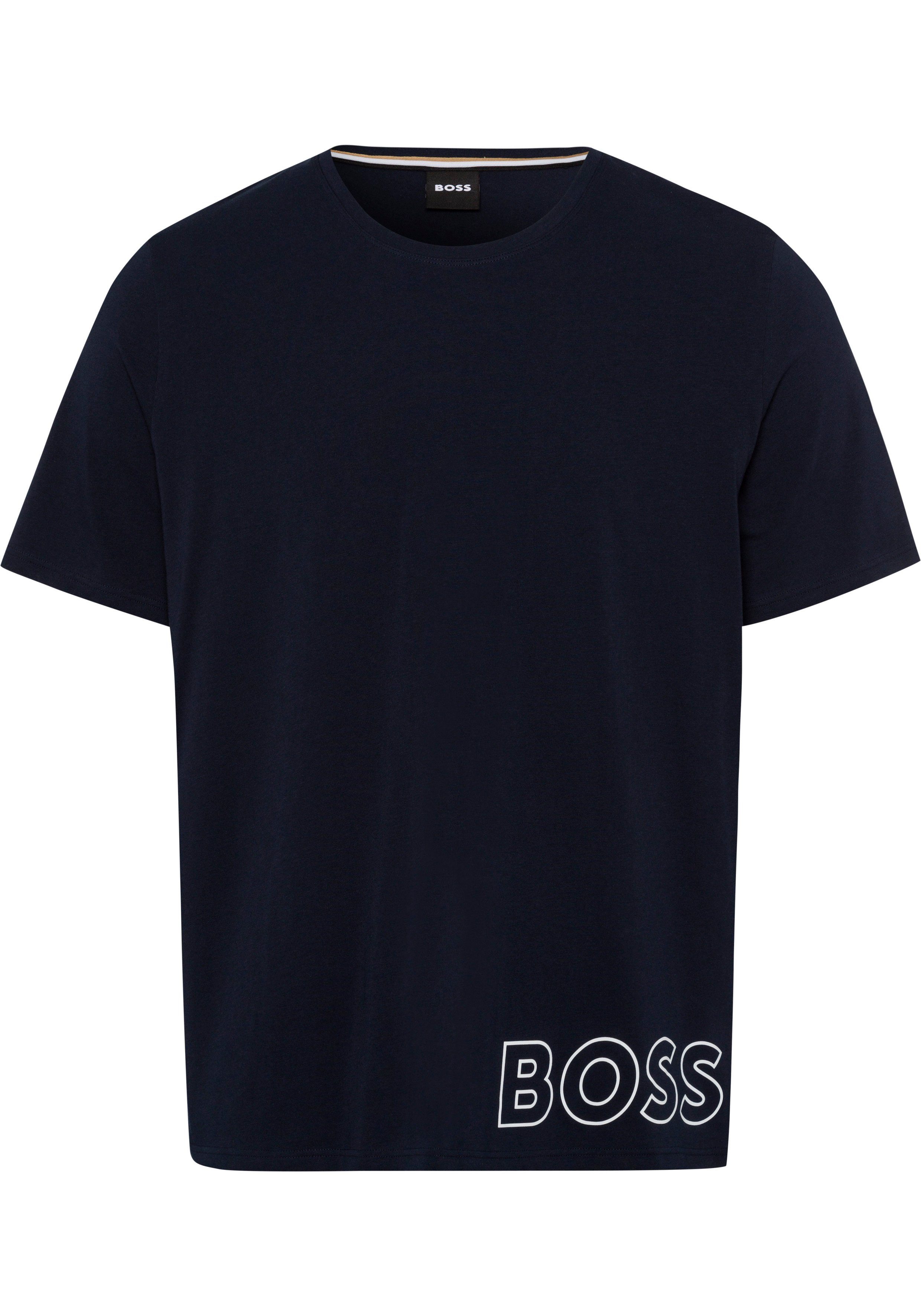 mit BOSS dunkelblau Logodruck T-Shirt