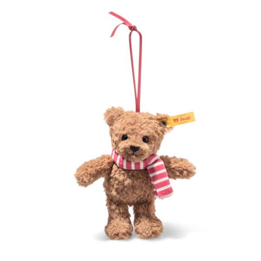Steiff Kuscheltier Schlüsselanhänger Ben mit Schal braun 12 cm 114274