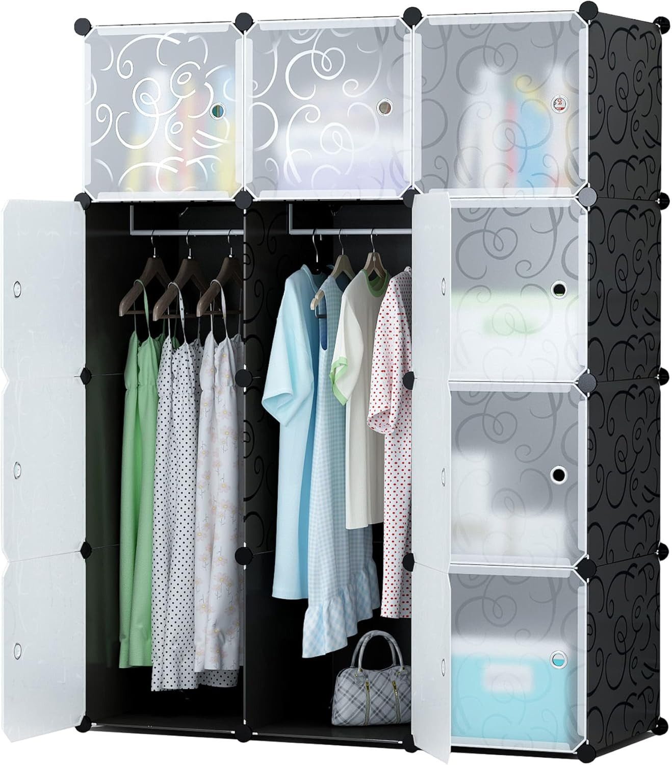 Best for Home Kleiderschrank Modulares Kleiderschranksystem mit 12 Fächern& Flex