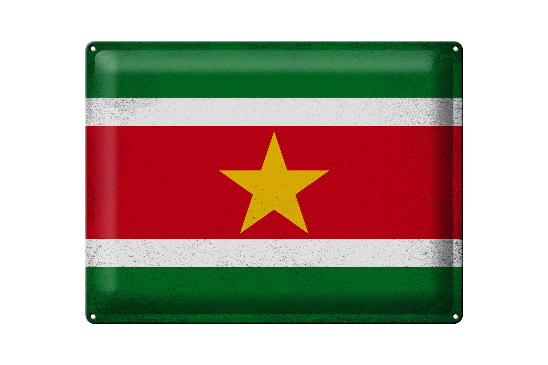 Metallschild Flagge Suriname 40x30cm Flag Suriname Vintage