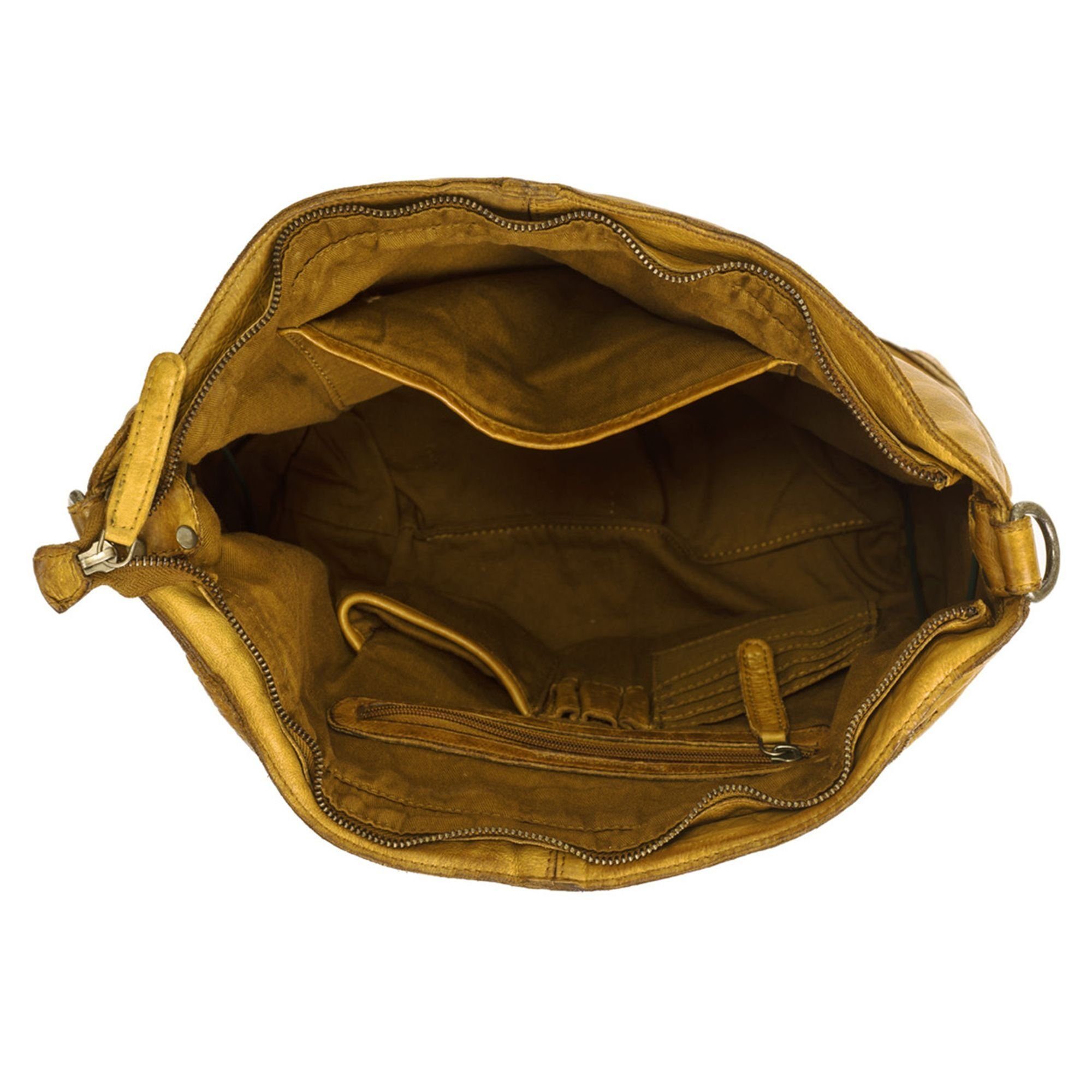 The Chesterfield Brand Schultertasche Leder yellow Vintage