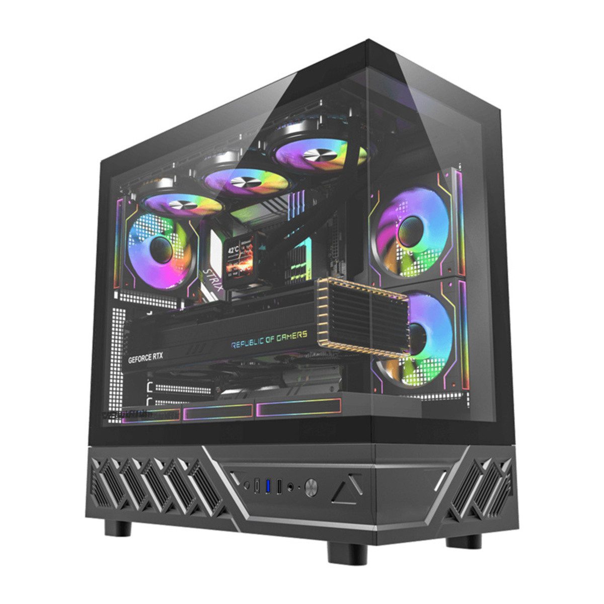 Darkflash PC-Gehäuse DarkFlash DS950 PC Gehäuse + 6 Lüfter Schwarz