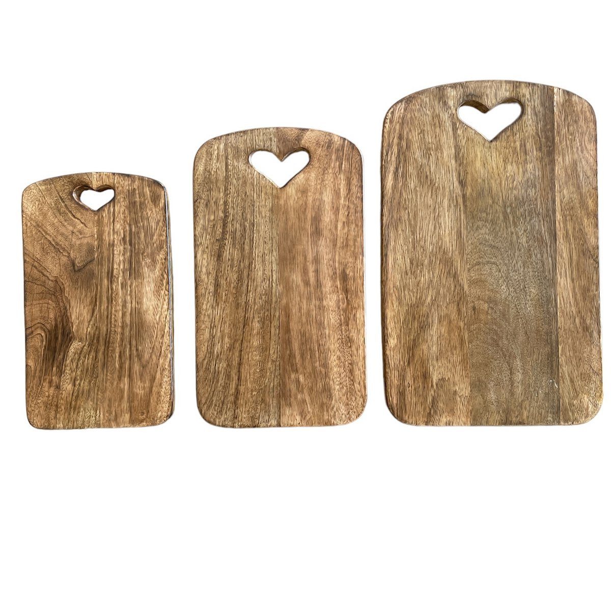 Schneidebrett Wiladu Schneidebrett rechteckig Herz Massivholz Mangoholz 2cm Herzform