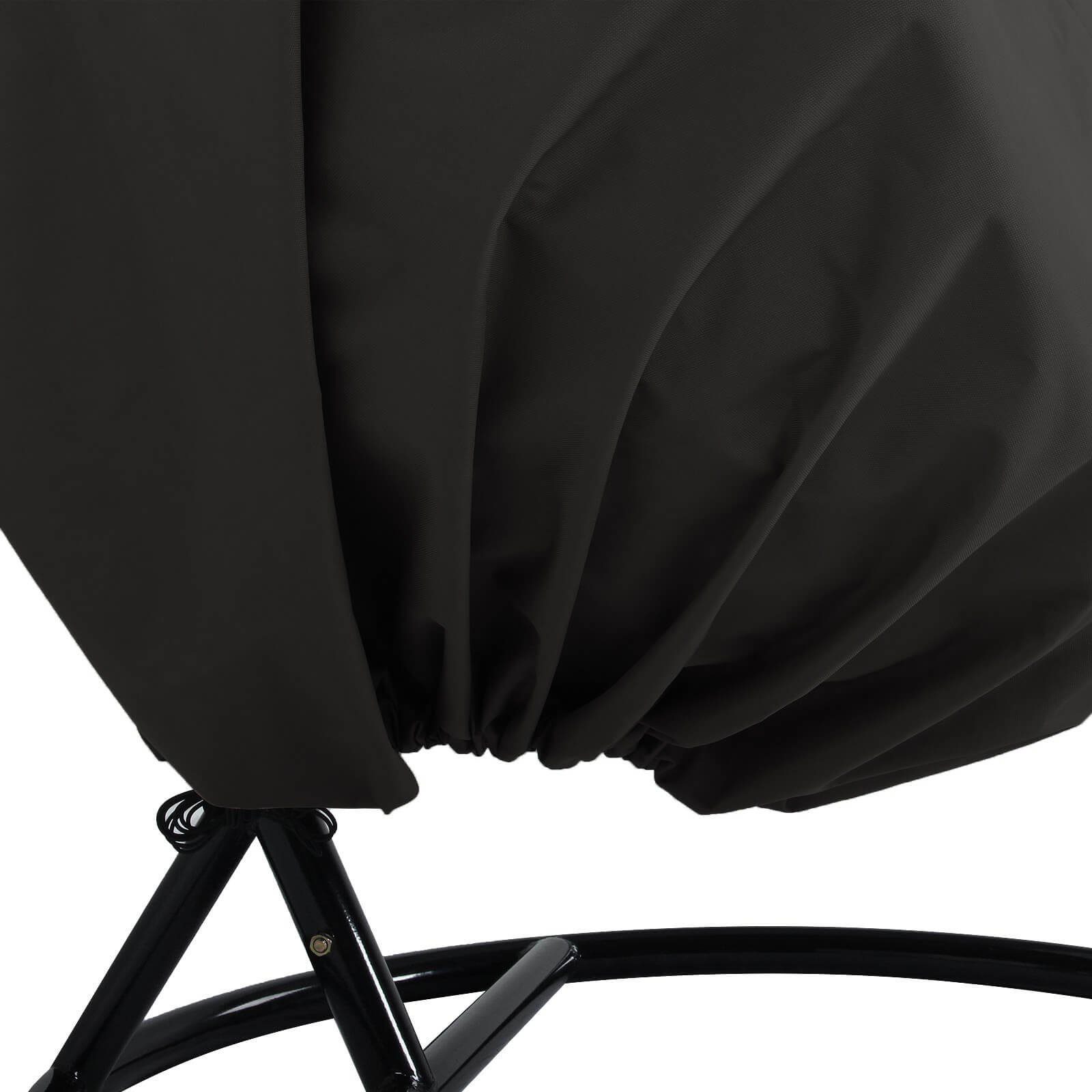 HOME DELUXE Regenschutzplane Regenabdeckung PRO - L Schwarz, Hängestuhl Gartenschaukel Hängekorb