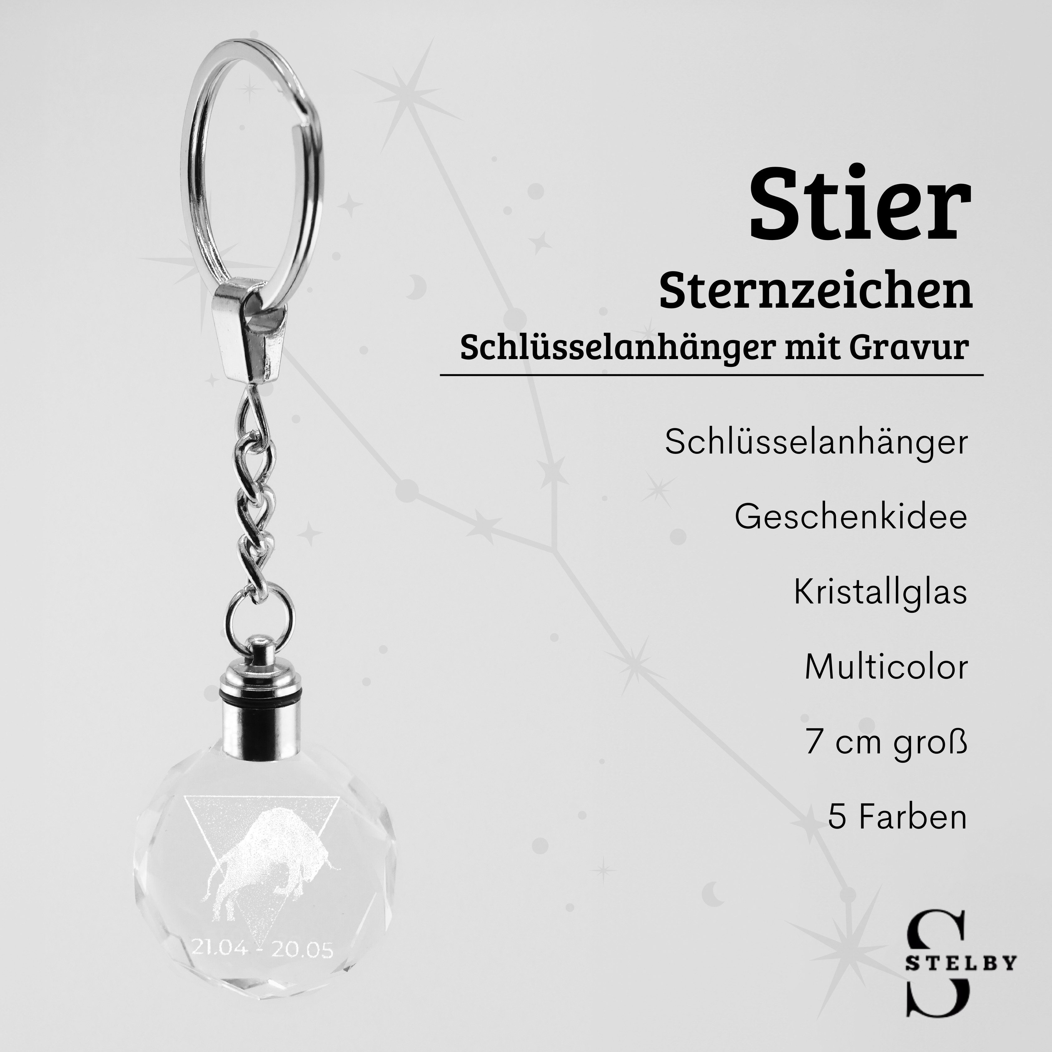 Stelby Schlüsselanhänger Stier Sternzeichen Schlüsselanhänger Multicolor mi günstig online kaufen