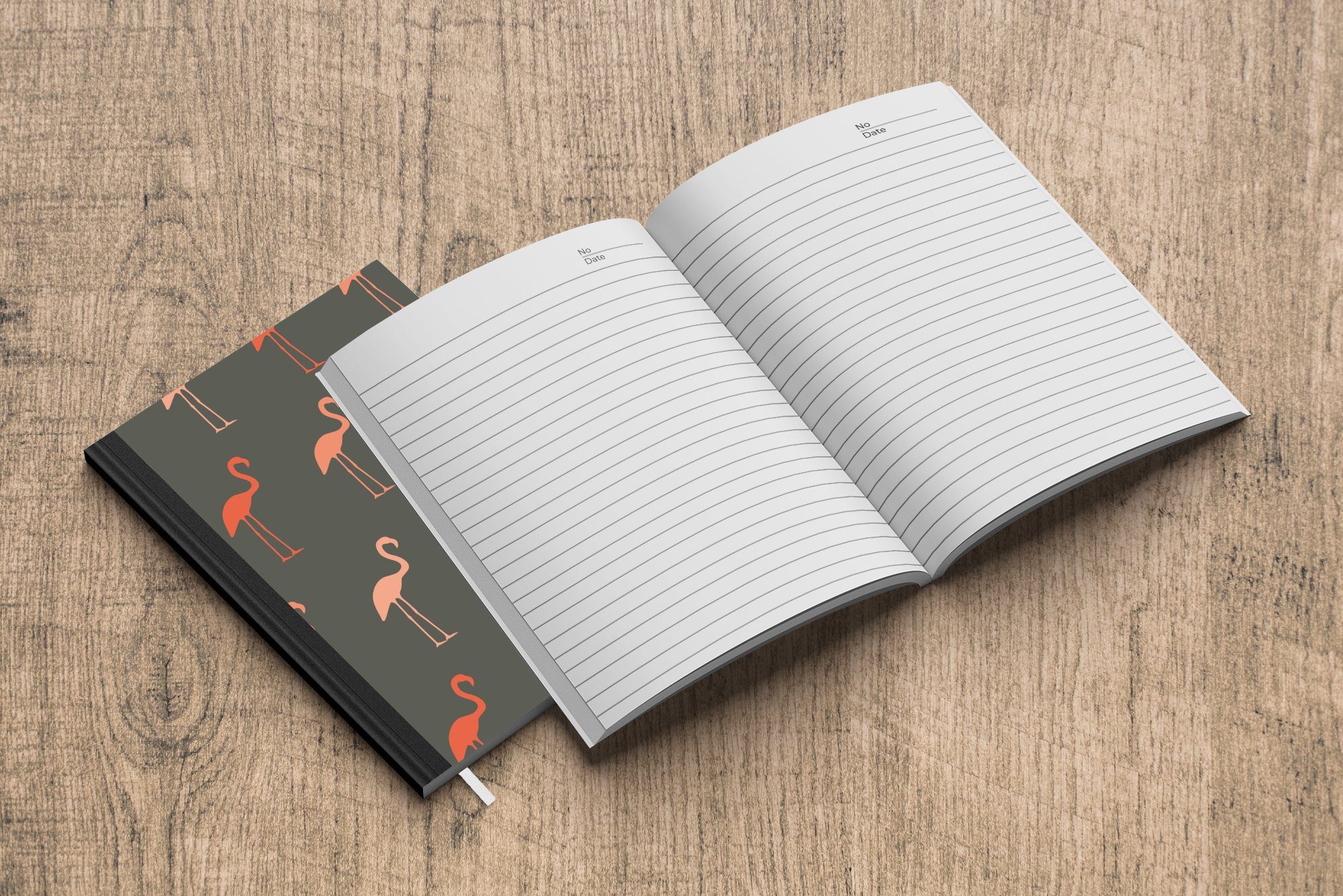 MuchoWow Seiten, Flamingo Haushaltsbuch Notizheft, Vogel - Notizbuch - A5, Merkzettel, Muster, Tagebuch, Journal, 98
