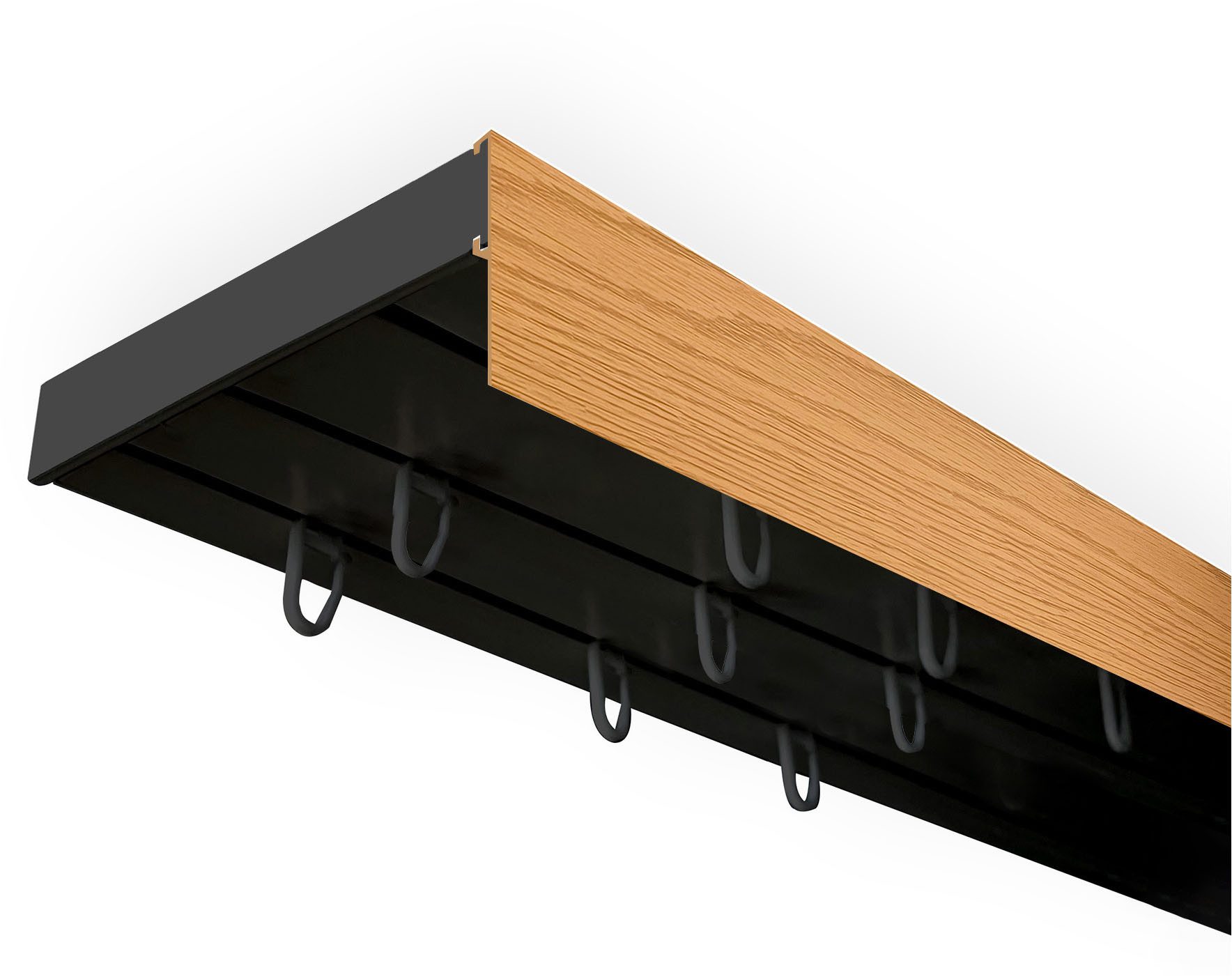 SN DECO GROUP Gardinenschiene Vorhangschiene SH (1) mit Blende 5 cm, 3-läufig, Fixmaß, mit Bohren, verschraubt, Kunststoff