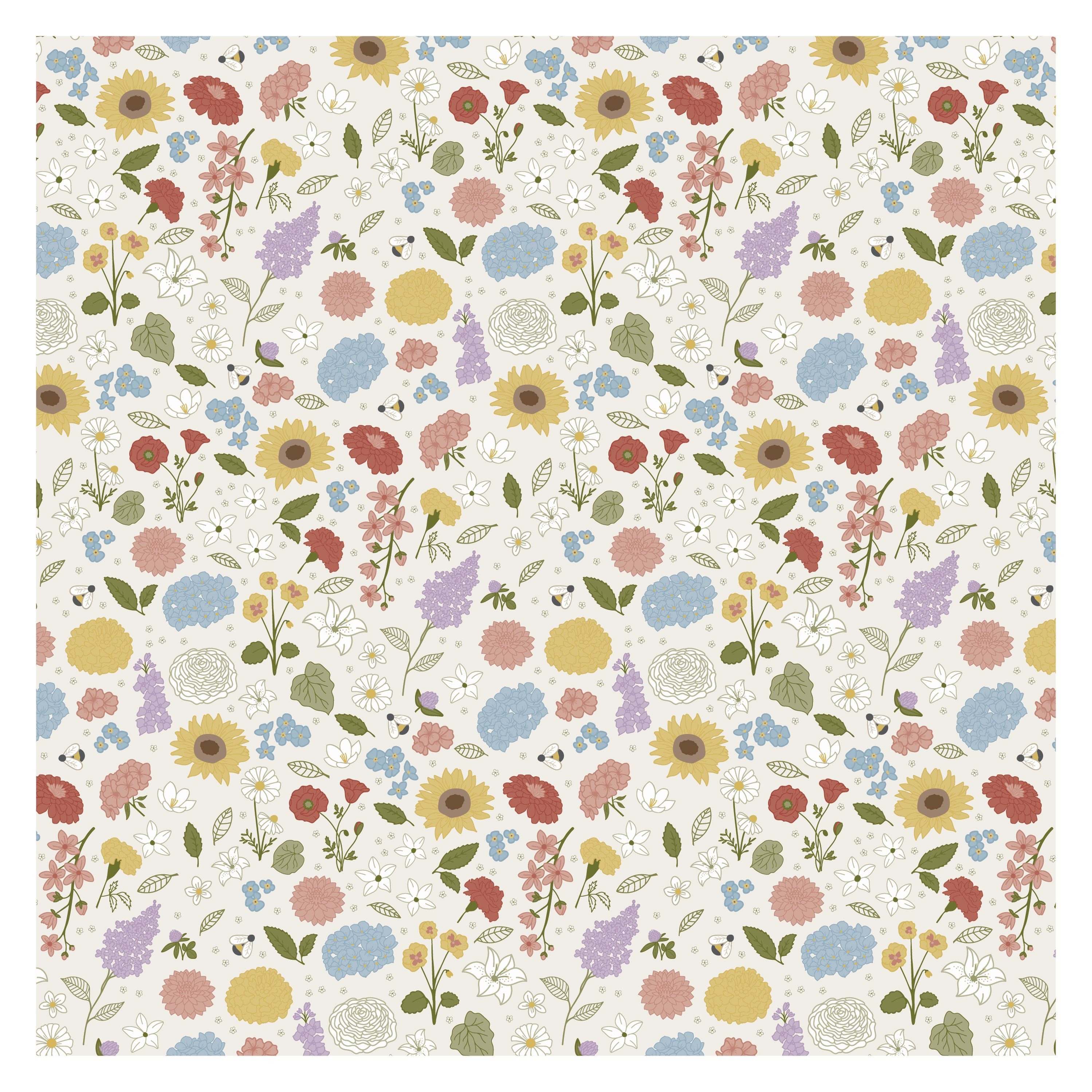 Ib Laursen Geschirrtuch Ib Laursen - 50 St. Servietten Papierservietten 40x40cm Blumenmuster