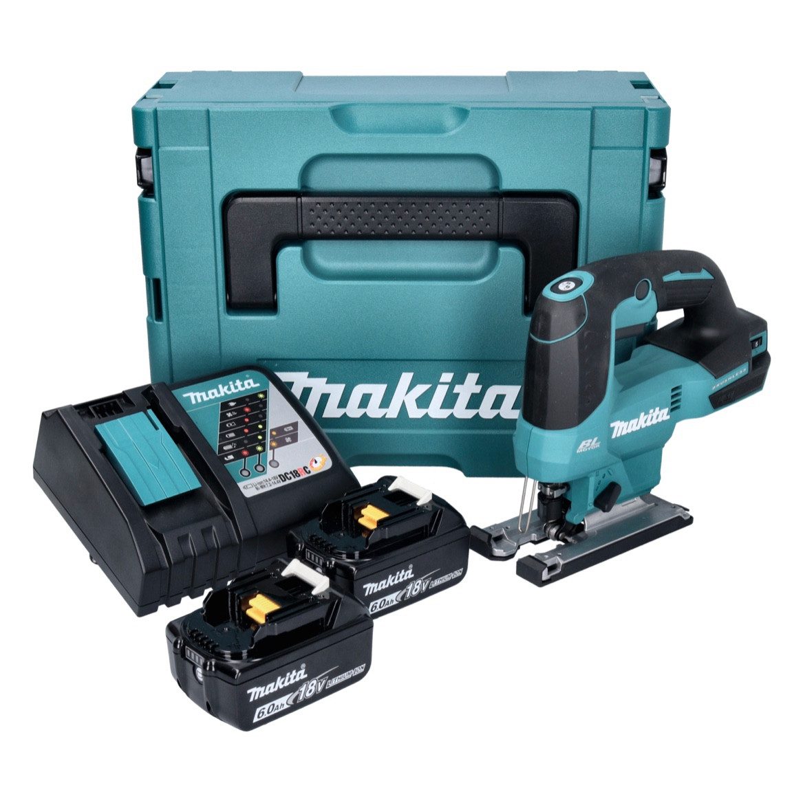 Thumbnail - Makita Stichsäge DJV 184 RGJ Akku Pendelhub Stichsäge 18 V Brushless + 2x Akku 6,0 Ah