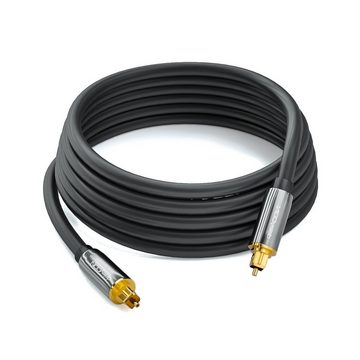 deleyCON »deleyCON HQ 2m Optisches Audio Kabel 5mm LWL- 2x Toslink Metallstecker Schwarz« Optisches-Kabel