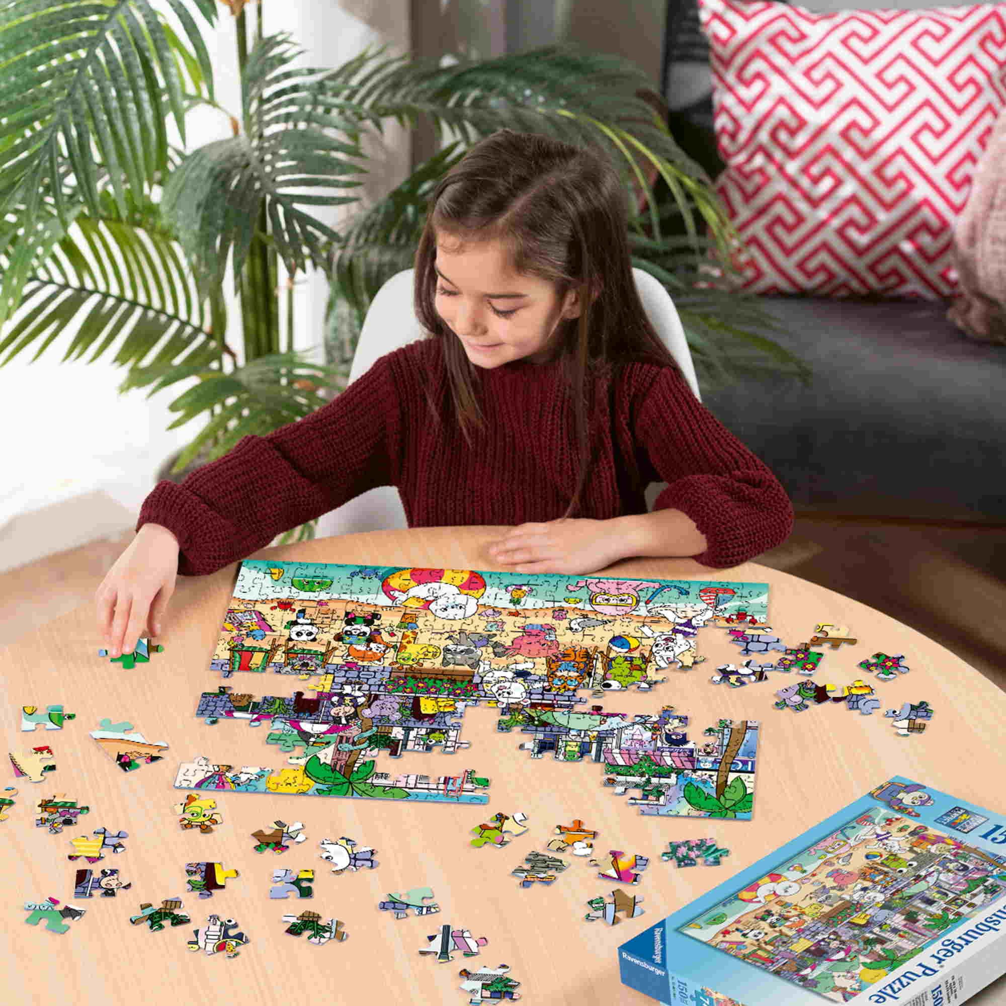 Ravensburger Puzzle 150 Teile Kinder Puzzle XXL Spaß an der Strandpromenade 12001704, Puzzleteile