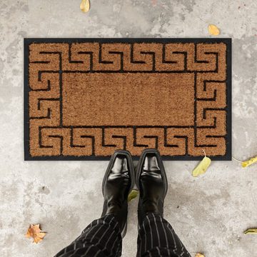 Fußmatte Fußmatte Gummi & Kokos Muster, relaxdays, Höhe: 25 mm