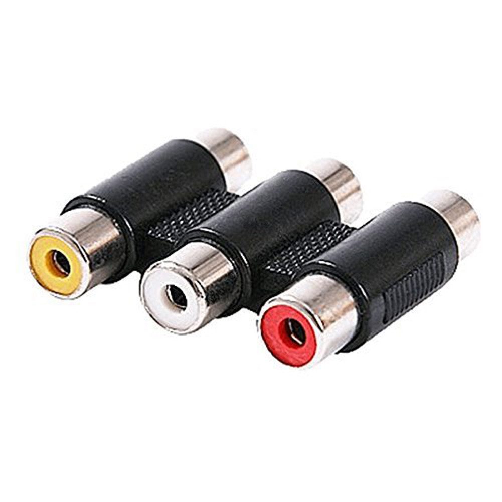 H60 Cinch Kupplung Buchse AV Audio Video Adapter Verbinder 3 Cinch RCA Audio- & Video-Adapter