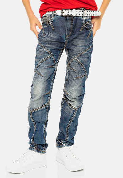 Cipo & Baxx Regular-fit-Jeans mit breiten Ziernähten