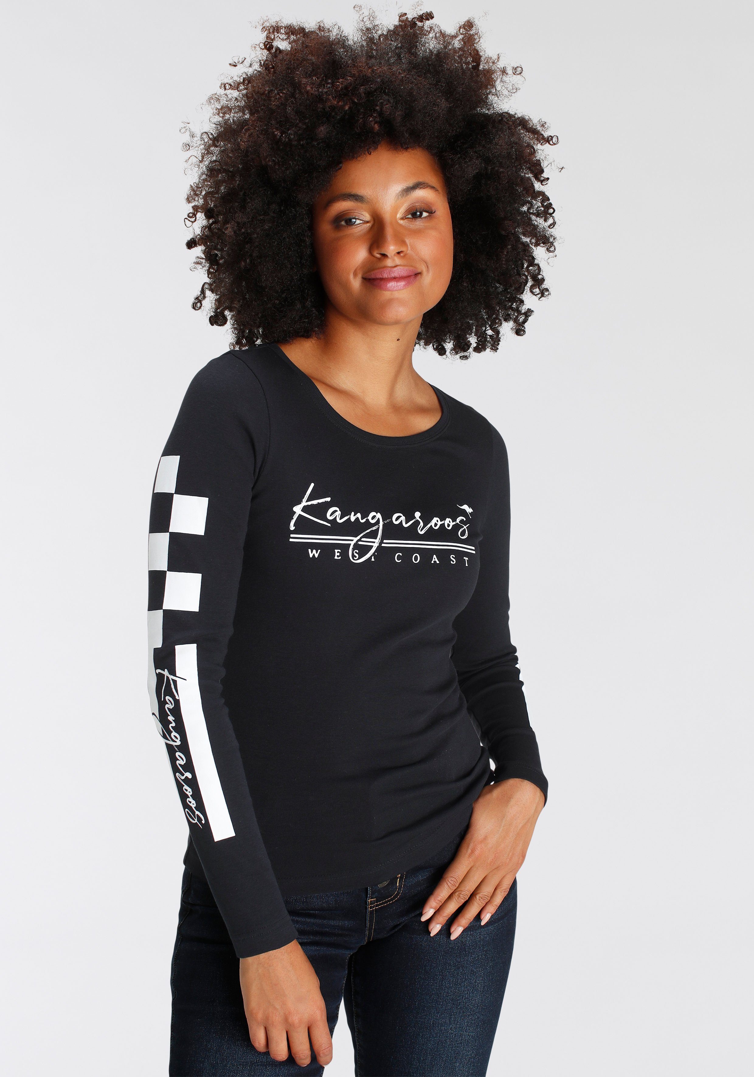 KangaROOS Langarmshirt Langarm, sehr figurbetonte Passform, aus Baumwolle günstig online kaufen